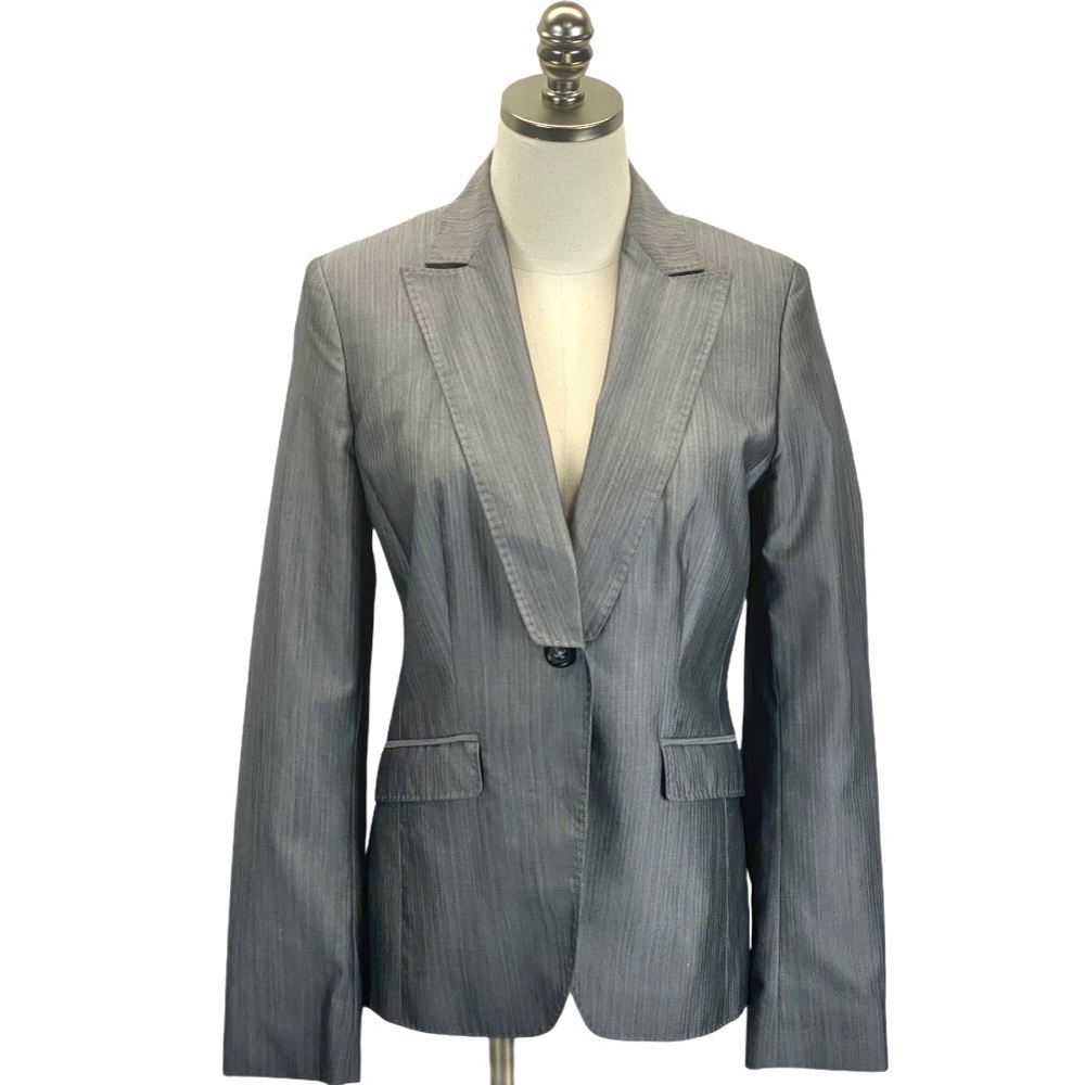 Banana Republic Monogram Silk Blend Gray Blazer